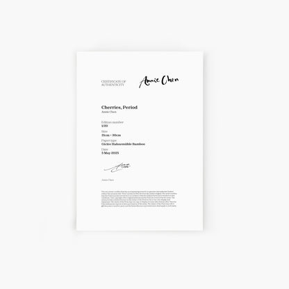 "Cherries, Period" Print